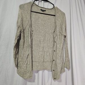 American Eagle Outfitters Light Gray Cardigan Sweater